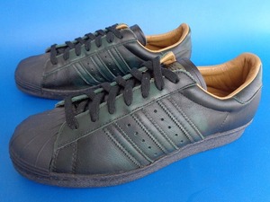 13101■新品 同様 美品 14年製 adidas superstar 80s アディダス スーパースター 黒 緑 27.5 cm M20923 ビンテージ