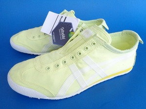 13105■新品 asics onitsukatiger SLIPON アシックス オニツカタイガー スリッポン 蛍光 イエロー 黄色 ナイロン 27 cm 1183B505