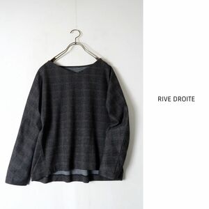 超美品☆リヴドロワ RIVE DROITE☆洗える グレンチェック柄 Vネックプルオーバー フリーサイズ☆A-O 4792