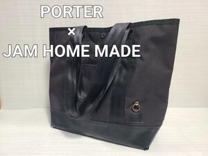 PORTER × JAM HOME MADE tote bag bag black Logo 