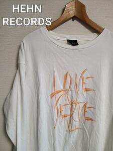 HEHN RECORDS Tシャツ ロンT カットソー 長袖 カジュアル L 白