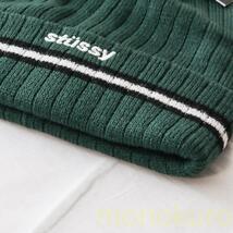 【新品】STUSSY ステューシー ニット帽 ビーニー タグ付き ATHLETIC STRIPED CUFF BEANIE 帽子 ファッション ワッチキャップ GREEN ST12_画像4