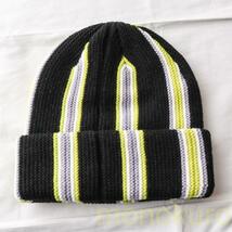 【新品】STUSSY ステューシー ニット帽 ビーニー タグ付き VERTICAL STRIPE CUFF BEANIE 帽子 ワッチキャップ ファッション BLACK ST13_画像7