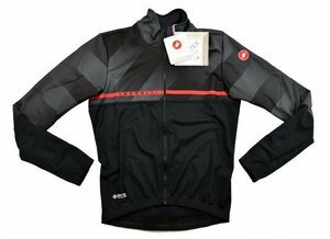 送料無料1★Castelli★カステリ WINDSTOPPER Finestre ジャケット size:M ブラック/ダークグレイ/レッド