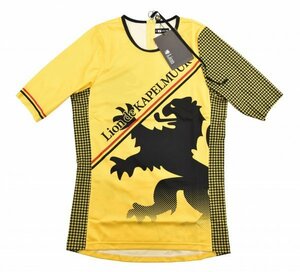 送料無料4★Lion de KAPELMUUR★リオン・ド・カペルミュール 半袖トライジャージ size:XL 千鳥格子 イエロー