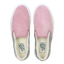 ヴァンズ 27cm クラシック スリッポン パープル グレー VANS CLASSIC SLIP ON スエード スニーカー ボア シェルパ 天然皮革 バンズ_画像2