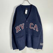 新品 RVCA ルーカ ロゴ ニット カーディガン ネイビー メンズ f77_画像1