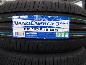 トーヨー　215/45R18　NANOENENRGY3 PLUS　4本セット　在庫あります。　【送料安】　4本送料税込　￥67,560～