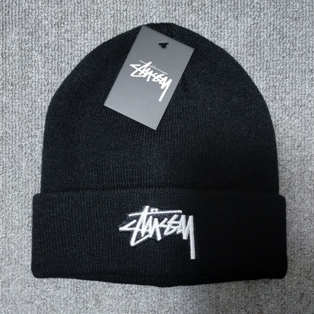 STUSSY ステューシー ボンボンニット帽 ビーニー 金タグ 90´s-