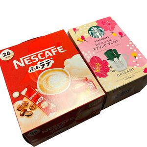 スターバックス オリガミ パーソナルドリップ コーヒー スプリング ブレンド 4袋　ネスカフェ エクセラ ふわラテ 26本入　 