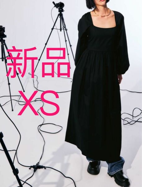 ZARA パフスリーブ付きポプリンワンピース XS 新品