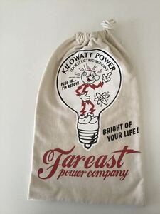 REDDY KILOWATT(レディキロワット)スウェット生地/大きめ巾着袋/w28×H47cm/USA/電力会社