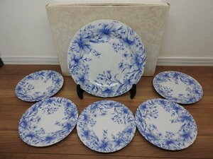 【送料無料】未使用　テーブルコレクション　TABLE COLLECTION　by TONO　トノ　プレート　大皿　１枚　小皿 ５枚　ブルー　花模様　セット