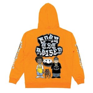 BornxRaised (ボーンアンドレイズド) パーカー BORN X RAISED + CSC BLOCKHUGGERS HOODIE ORANGE SKATE SK8（B）