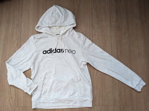 中古 adidas neo パーカー L XL LL 2L 白 ホワイト アディダス ネオ 部屋着 即決