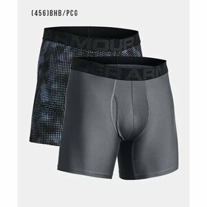 新品 アンダーアーマー ボクサー 2枚 XL LL 黒 ブラック パンツ 6インチ 1363621 UNDER ARMOUR グラフィック 即決