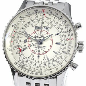 ブライトリング BREITLING A21330 ナビタイマー モンブリラン ダトラ トリプルカレンダー 自動巻き メンズ 美品 _778107