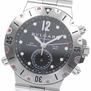 ブルガリ BVLGARI SD38SGMT ディアゴノ スクーバ GMT デイト 自動巻き メンズ 箱・保証書付き_772590【ev10】