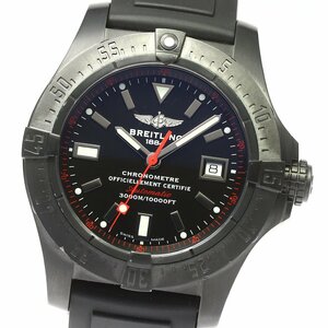 ブライトリング BREITLING M17330 アベンジャー シーウルフ ブラックスティール 1000本限定 デイト 自動巻き メンズ 良品 _780598