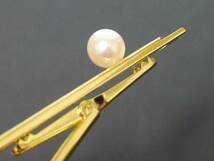 ◆中古◆MIKIMOTO ミキモト パール付き ネクタイピン 箱付き ゴールド色◆定形外220円発送可◆o21 #31_画像6