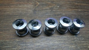 処分 チェーンリング フィキシングボルト 5個セット 6.5mm (ボルトは8.5mm) 高強度鋼 シングル、ダブル共用 ゆうメール可
