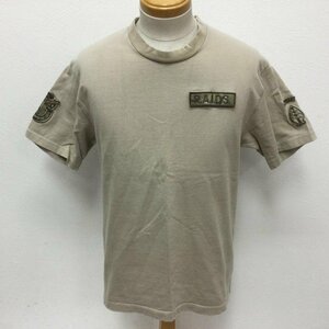  Nitraid . Logo badge removal and re-installation type with both sides cupboard badge attaching military short sleeves T-shirt 609 T-shirt T-shirt M beige / beige plain 