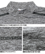 【新品】 5L ブラック コンバース(CONVERSE) 長袖 Tシャツ メンズ 大きいサイズ メランジ スムース 微裏起毛 ロゴ プリント モックネック_画像7