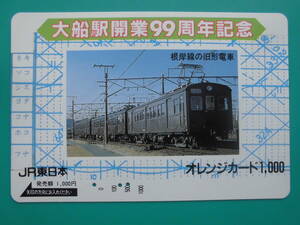 JR東 オレカ 使用済 大船駅 開業99周年記念 根岸線 旧形電車 【送料無料】