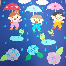 6月 梅雨 雨の日楽しいな 保育園・幼稚園・児童館などの壁面飾り 壁面装飾 ハンドメイド_画像8