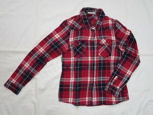 チェックシャツ◆赤◆長袖シャツ◆Mサイズ