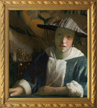 フェルメール『フルートを持つ女』 1665年 30x34cm 複製 高品質◆ ダヴィンチ バロック レンブラント 絵画 美術 油彩画_画像1