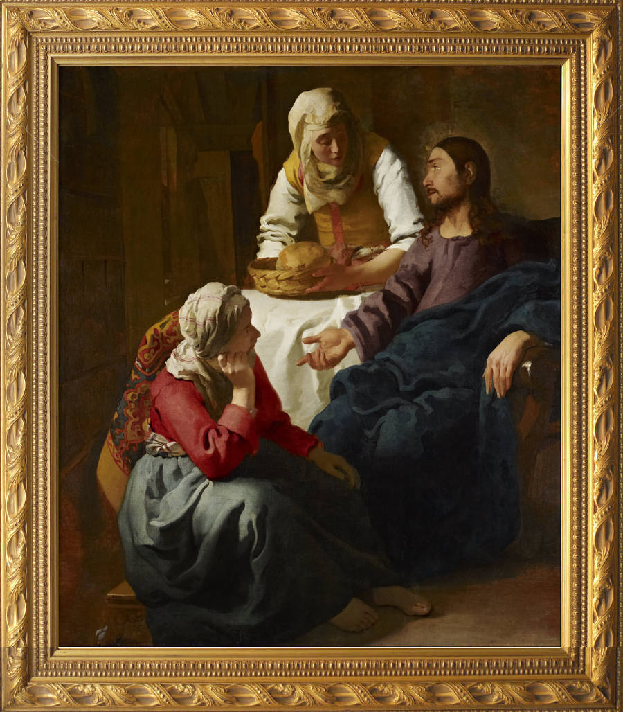 Vermeer María y Cristo en la casa de Marta 1654 40x51cm Reproducción de alta calidad ◆ Da Vinci Barroco Rembrandt Pintura Arte Pintura al óleo, obra de arte, imprimir, litografía, litografía