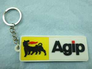 AGIP シリコンラバー製キーホルダー 両面ロゴ アジップ