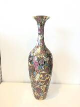  ζ 中国景徳鎮 花入 花瓶 壷 花生 唐物 色絵磁器花器 古美術品_画像1