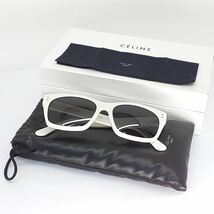 【美品】CELINE　セリーヌ　サングラス　CL40060F 25A　ホワイト　箱、ケース付 レディース　CELINE ◆3105/高林店 T_画像1