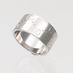 グッチ　アイコンリング　11号　750　8.4ｇ　K18WG　箱　ケース　ワイド　GUCCI　中古　◆3111/藤枝インター店