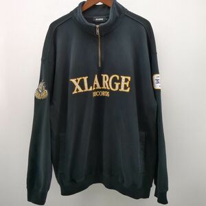 X-LARGE 22FW レコーズ ハーフジップ プルオーバー スウェット ブラック SIZE L メンズ エクストララージ ◆3109/宮竹店