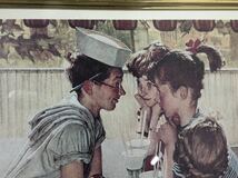 H■ Norman Rockwell ノーマン ロックウェル The Soda Fountain ソーダファウンテン 額入り アートポスター 額装 壁掛け インテリア アート_画像5