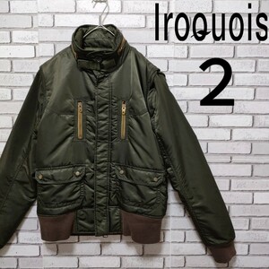 iroquois（イロコイ） 中綿フライトジャケット サイズ２ 美品（Oc79） MA-1長袖&ベスト M07ABL008