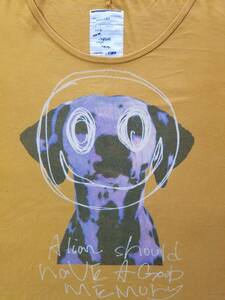 SHAREEF シャリーフ 犬 ドッグ イヌ アニマル 動物 写真 フォト プリント からし色 マスタード 変形 七分袖 カットソー Tシャツ 1 ZOZOTOWN