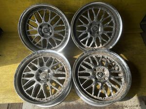 希少 WORK VS-XX4本【商品番号T2770】 18×8JJ ET+33/+7 PCD114.3/H4 ハブ径 約73mm 4本ディスク面全体に腐食、塗装剥がれあります。