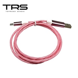 TRS 光る充電ケーブル USB急速充電 Andoroid Type-C 1m ピンク 380326