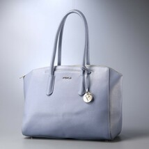 TG3203*FURLA フルラ*A4対応*レザー トートバッグ*ショルダーバッグ*肩掛け*鞄*水色*ライトブルー*レディース_画像1