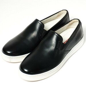 GO6488*PRADA プラダスポーツ*38(24.5cm相当)*レザースリッポン*ローカットスニーカー*シューズ*靴*ブラック