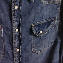 【定番 REMI RELIEF レミレリーフ デニム ウエスタン シャツ S】USED加工 Denim Western Shirts_画像4