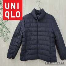 大きいサイズ UNIQLO ユニクロ ウルトラライトダウンジャケット XL ネイビー 撥水加工 軽量 ダウン レディース 防寒 アウター コンパクト_画像1