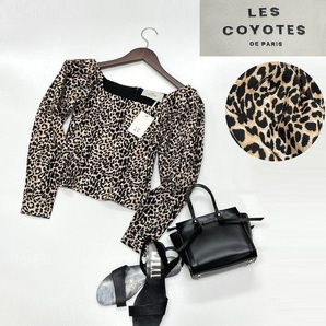 /12/ LES COYOTES DE PARIS レオパード ブラウス タグ レディース ノスタルジック アニマルカラー フォーマル レコヨーテドゥパリ