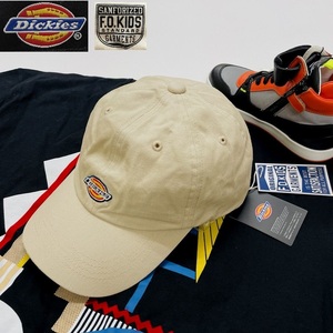  unused goods Dickies F.O.KIDS beige cap touch fasteners man girl outdoor camp park tag Dickies efo- Kids 