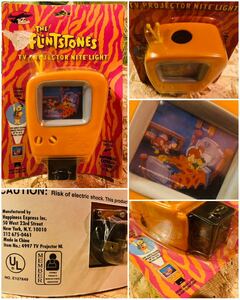 90' vintage The Flintstones TV Projector nite Light③◆ビンテージフリントストーン◆HANNA BARBERAハンナバーベラ当時ライト◆原始家族