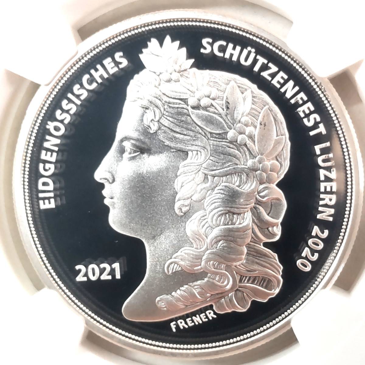 最高鑑定】2021 スイス 50フラン 射撃祭 ルツェルン プルーフ銀貨 NGC